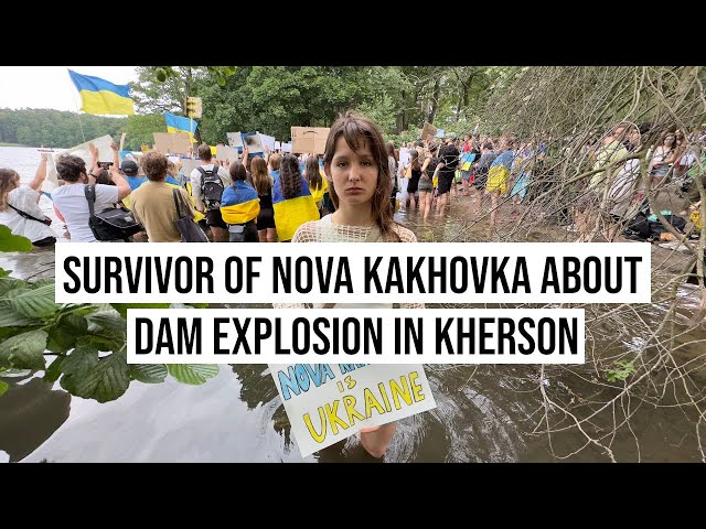 10.06.2023 #Berlin Survivor of Nova #Kakhovka about #Dam detonation in #Kherson #Ukraine #Ecocide
