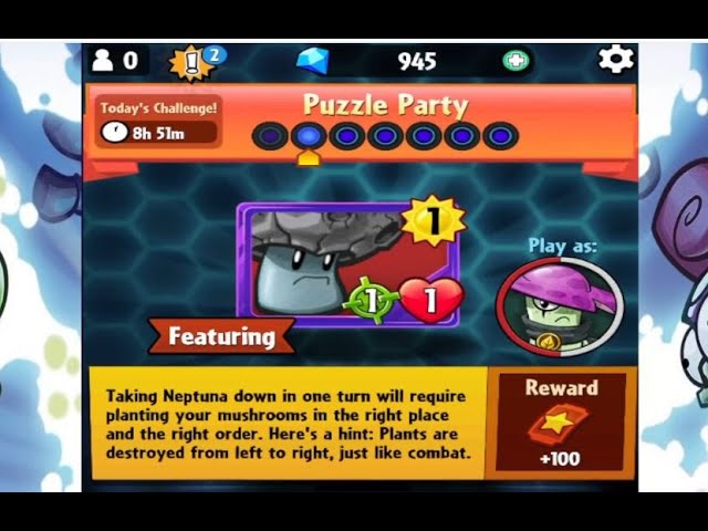 Puzzle party | Daily Challenge Day 2 | 15 September 2022 | Pvz Heroes