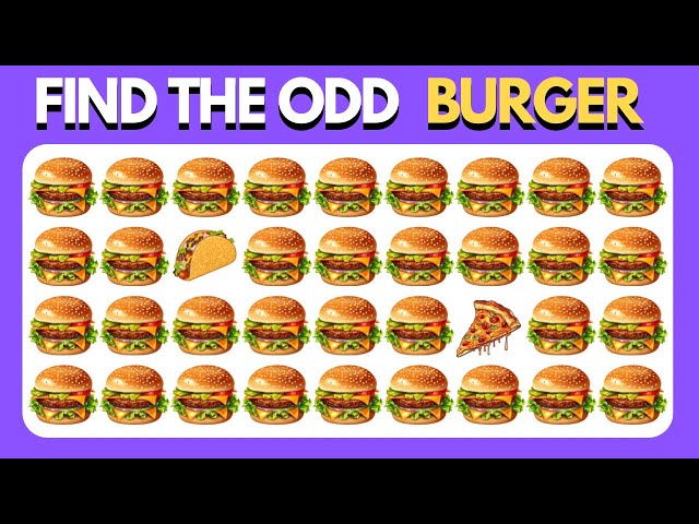 Find the ODD One Out - Junk Food Edition 🍔🍕🌮| Easy, Medium, and Hard Levels