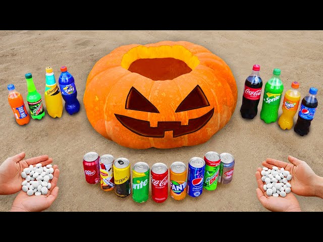 Giant Halloween Pumpkin VS Coca Cola, Mentos & Popular Sodas
