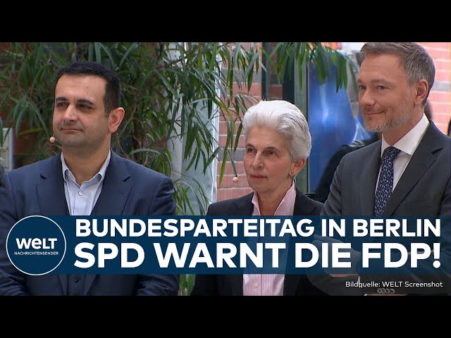 BUNDESPARTEITAG: FDP steckt Kurs zur Ampel ab - SPD warnt Partei!
