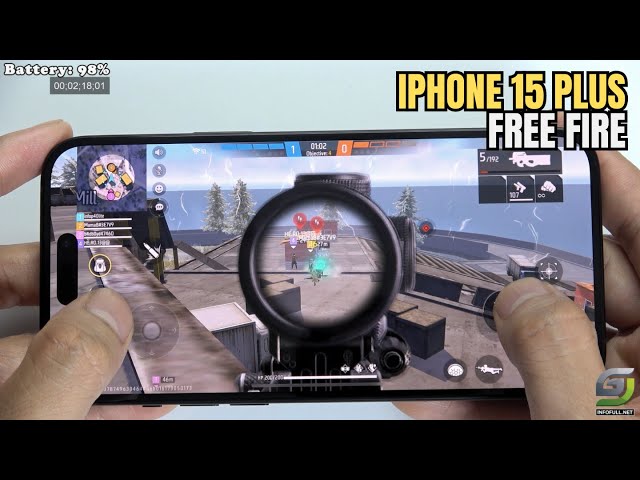 iPhone 15 Plus test game Free Fire Mobile