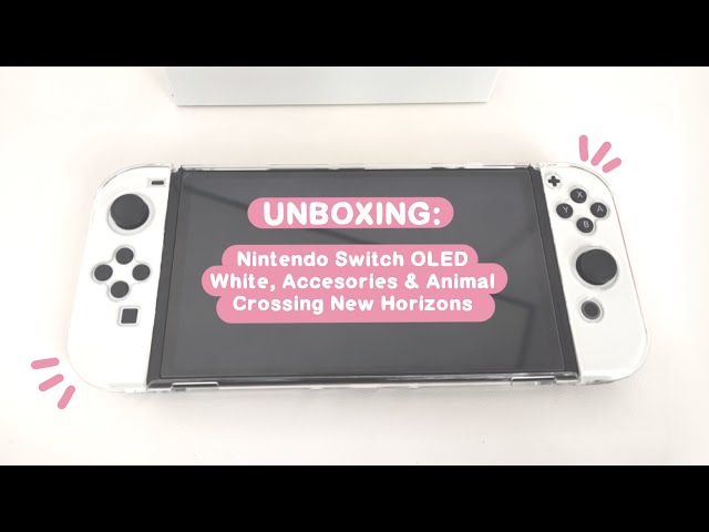 Unboxing:  Nintendo Switch OLED White | Nintendo Switch Accessories | Animal Crossing New Horizons