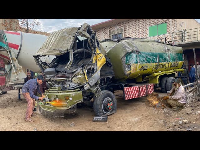 Crude Oil Tanker Badly Accident Chassis & Cabin Fully Repaired || Complete Restoration Video