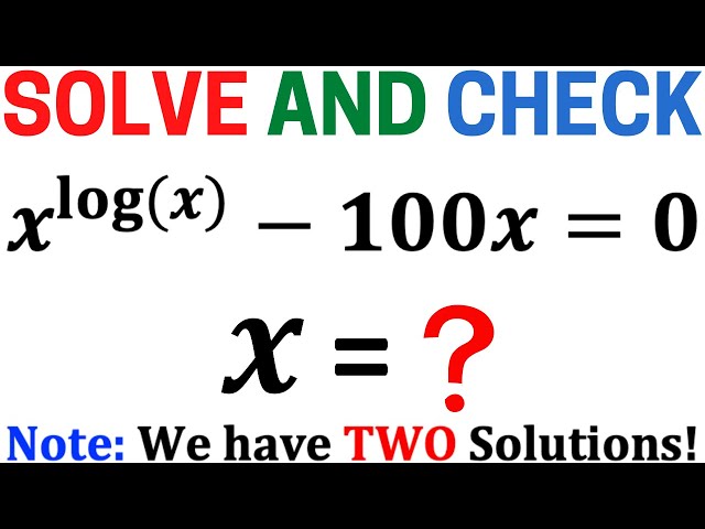 Mathematical Olympiad | Solve and Check Logarithmic Exponential equation | Math Olympiad Training