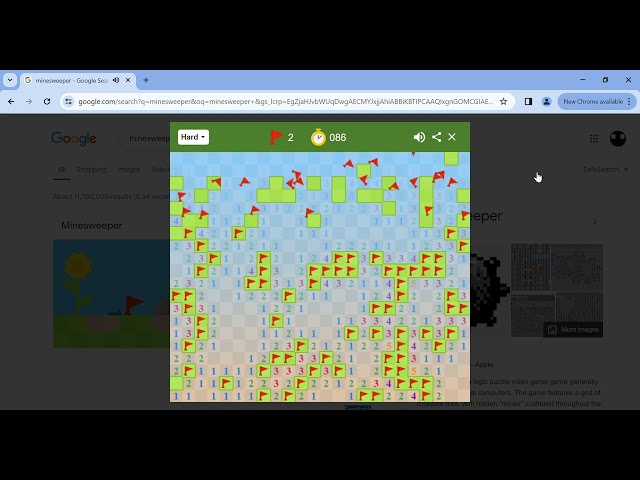 Google Minesweeper - Hard Mode - Run #111 (86 secs)