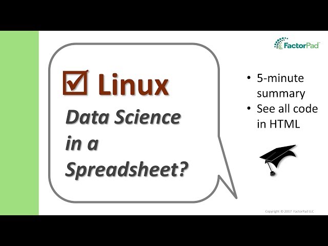 Data Science in a Spreadsheet?