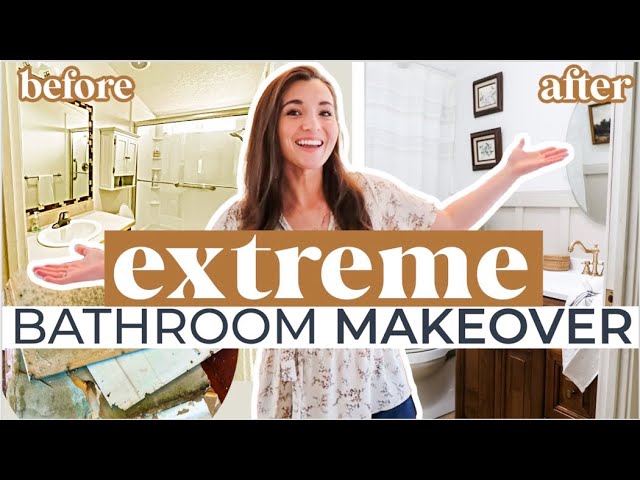 🎉The big reveal! BATHROOM EXTREME MAKEOVER before and after! | DIY + VINTAGE DECOR | budget remodel