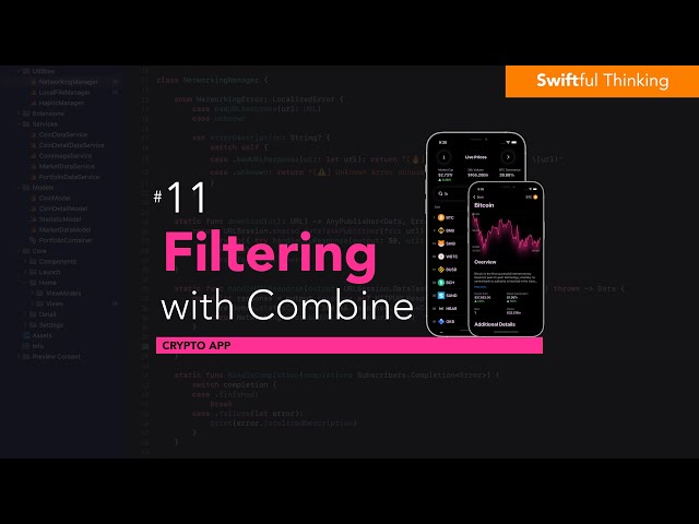 Filtering data based on search bar text using Combine | SwiftUI Crypto App #11