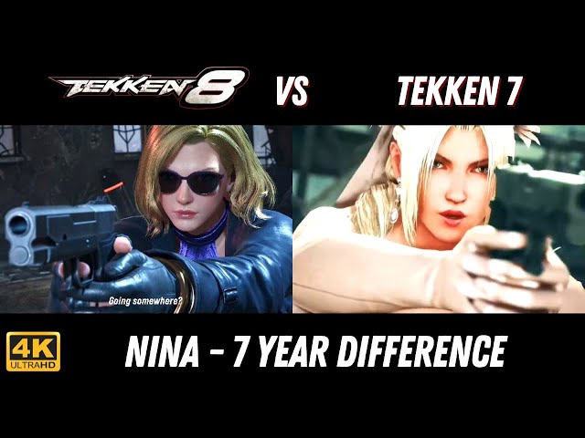 Tekken 7 vs Tekken 8 | Comparing Nina trailers, 2016 vs 2023