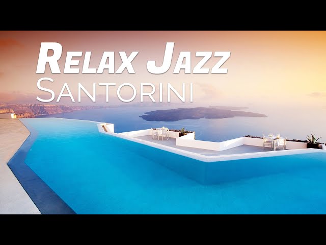 Santorini 4K Relaxing Jazz - Lounge Music - Chill out coffee for Study, Cafe, Work