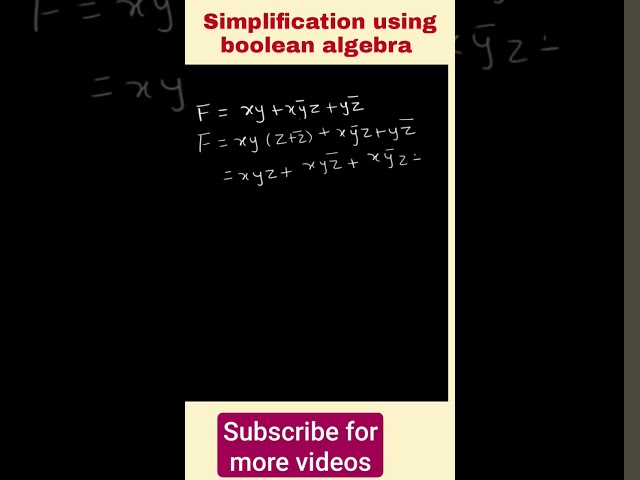 boolean algebra example | Simplify given function using boolean algebra