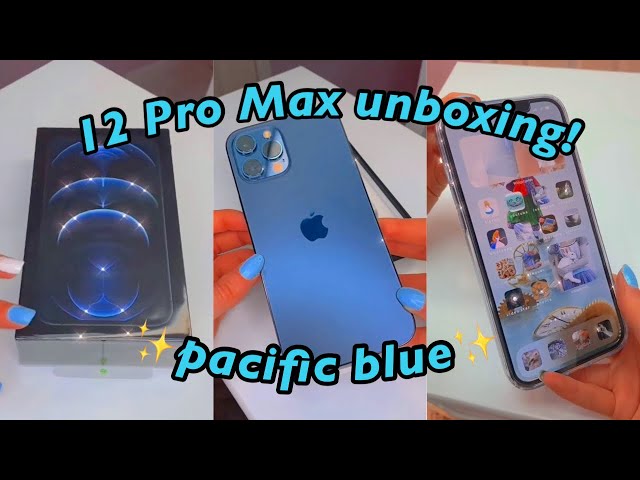 [ASMR] UNBOXING THE IPHONE 12 PRO MAX BLUE!!😱+ aesthetic Disney iOS 14 setup!💙 | Rhia Official♡