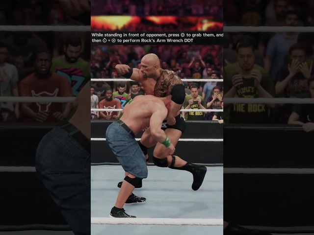 WWE 2K23 - The Rock huge Arm Wrench DDT to John Cena #wwe2k23