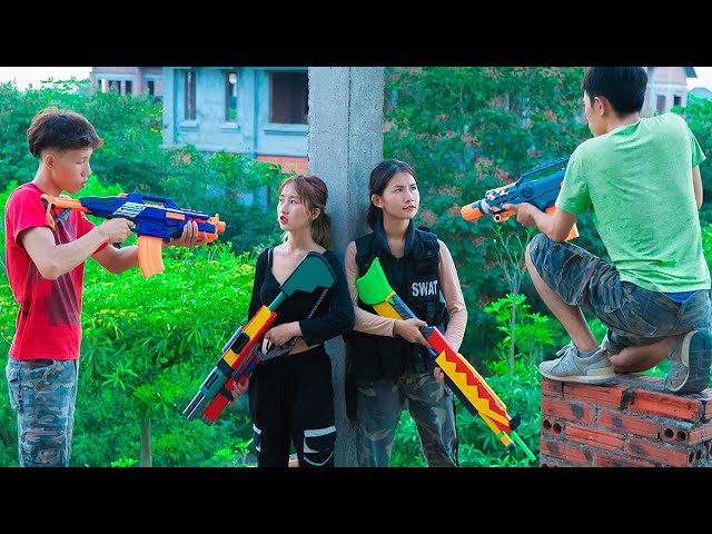 Xgirl Nerf Films: Seal X Girl TRADING HARD DRIVE & Warrior Cherry Nerf Guns Criminal Alibaba Unmask