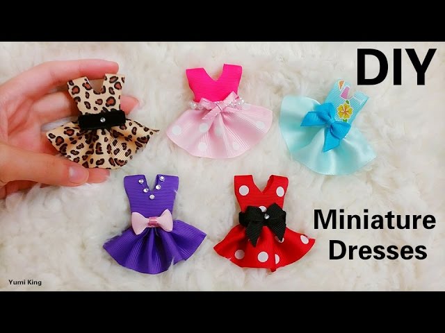 Creative DIY 5 Designs Miniature Dresses Out of Ribbons in Minutes(Super Easy)