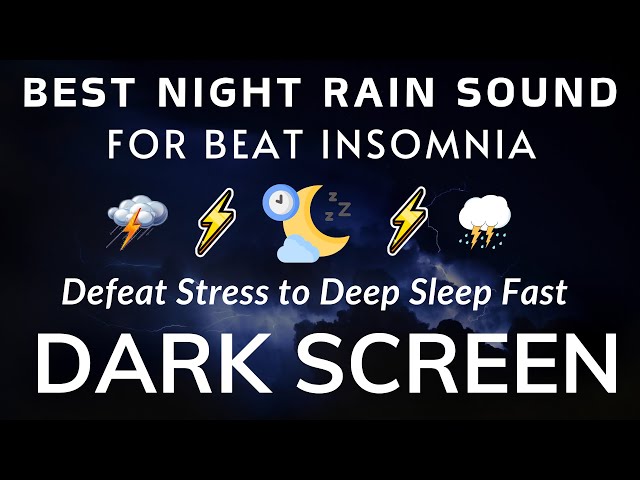 Defeat Stress to Deep Sleep Fast with Torrential Rain & Heavy Thunder at Night | Black Screen No Ads