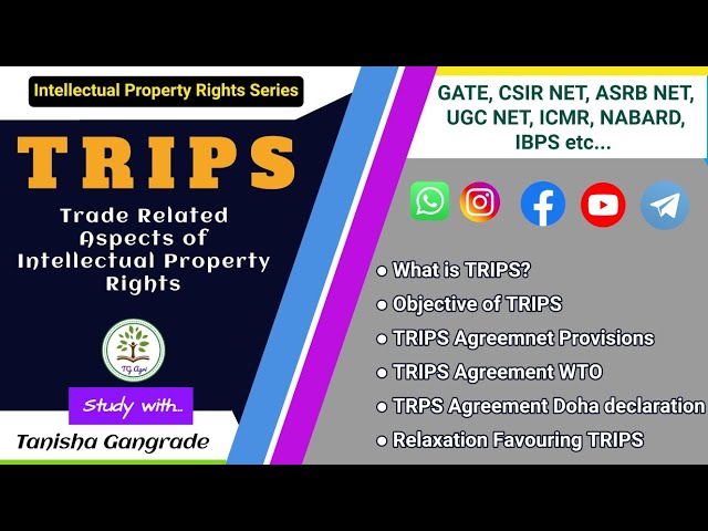 TRIPS | TRIPS Agreement | TRIPS in IPR | TRIPS in Intellectual Property Right by Tanisha Gangrade