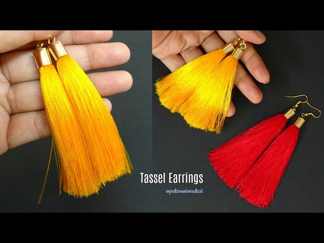 Tassel earrings | How to make silk thread Tassel earrings at home | step by step | jewellery making