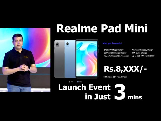 Realme Pad Mini Launch Event in just 3 mins #RealmePadMini #RealmePad #PadMini #RealmeiPad