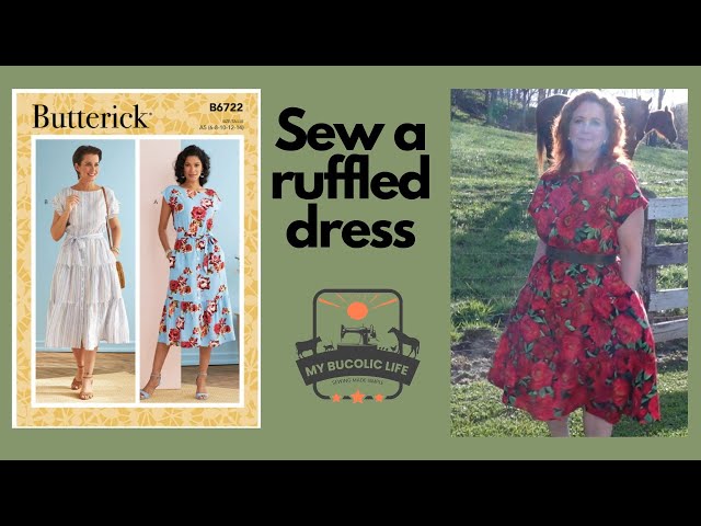 Sewing Butterick 6722  Tiered ruffled pullover dress