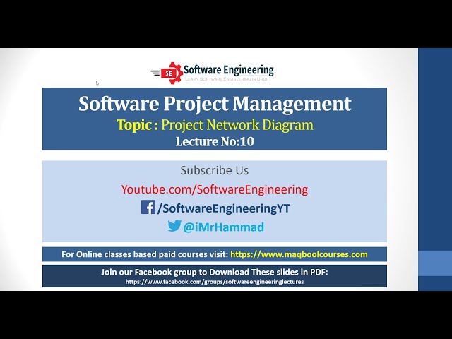 Project Network Diagram | Lecture 10 Software Project Management Hindi-Urdu