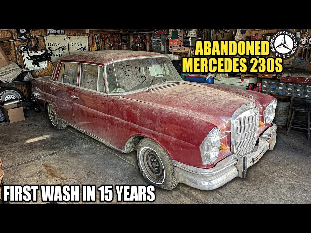 First Wash in 15 Years: ABANDONED in Garage Mercedes 230S! | Car Detailing Restoration