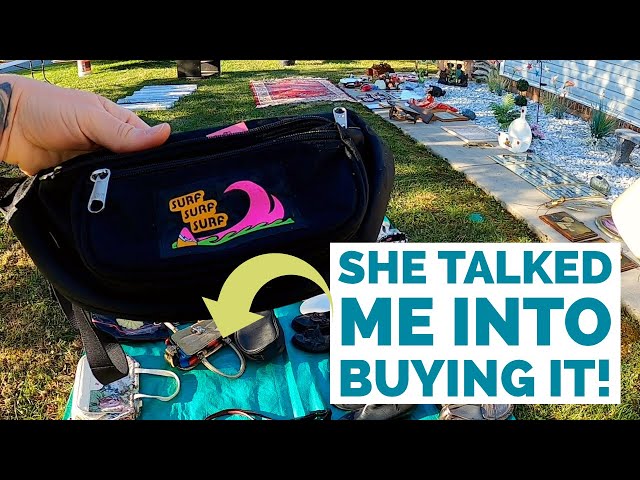 SHE TALKED ME INTO BUYING THIS AT HER YARD SALE! | Garage Sale Hunting to Resell on Ebay & Poshmark!