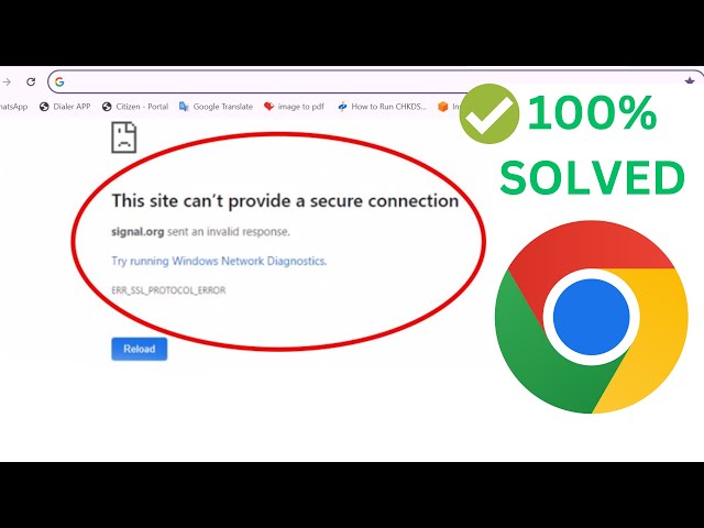 Site Can't Provide Secure Connection in Google Chrome || ERR SSL PROTOCOL ERROR