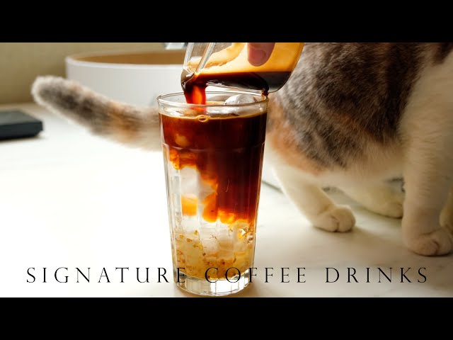 My Home Cat Cafe Compilation , 3 Coffee Signature Drinks ┃Matcha coffee latte