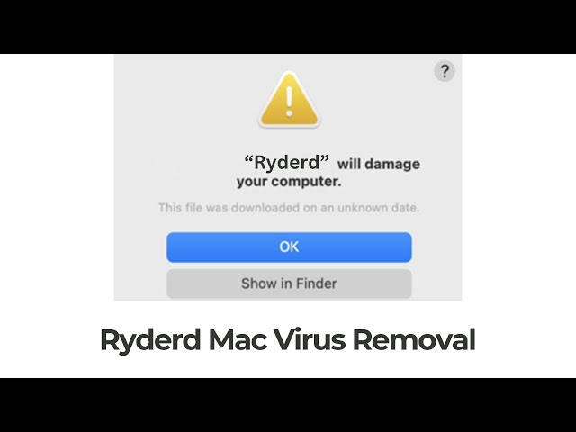 Ryder [Ryderd Will Damage Your Computer] Mac Virus Removal [Fix]