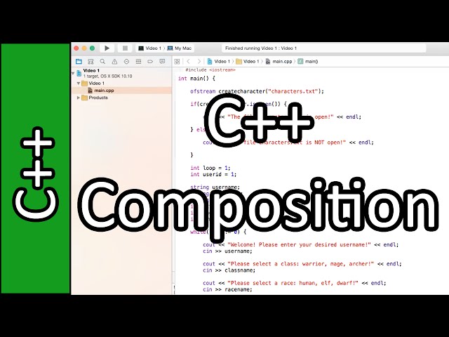 Composition - C++ Programming Tutorial #39 (PC / Mac 2015)