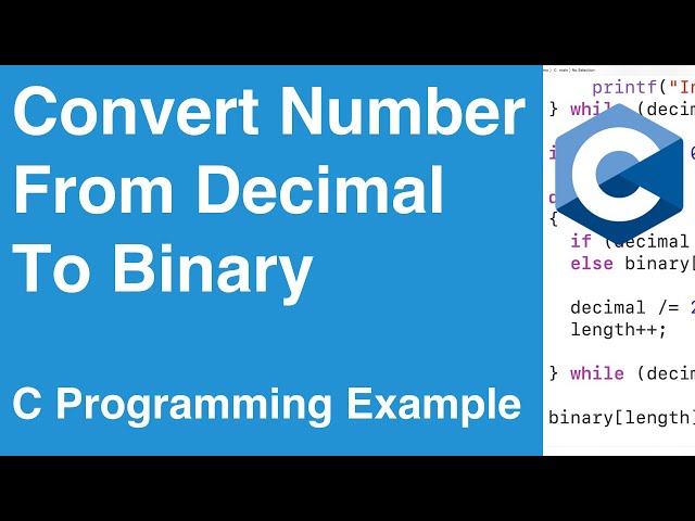 Convert Decimal Number To Binary Number | C Programming Example