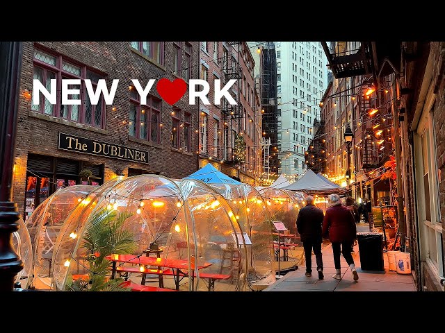 [4K]🇺🇸NYC Christmas Walk🎄 Financial District🏦 NY Stock Exchange 98th Annual Tree Lighting🌟🎅Dec. 2021
