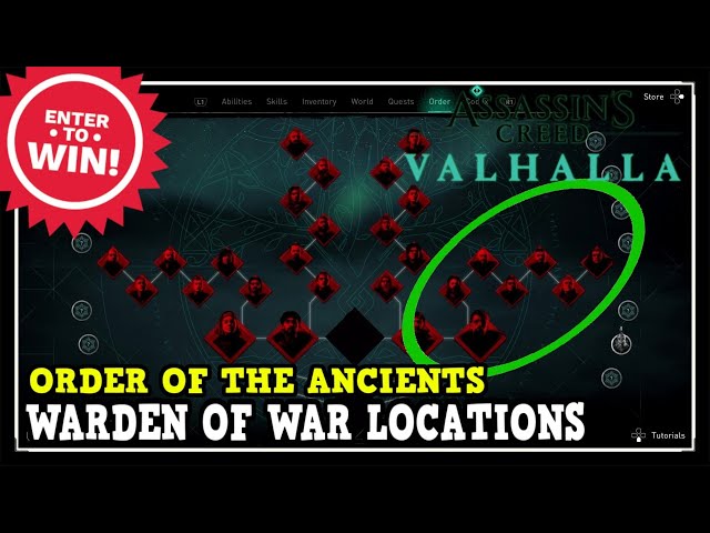 Assassin's Creed Valhalla All WARDEN OF WAR Locations (Order of the Ancients)