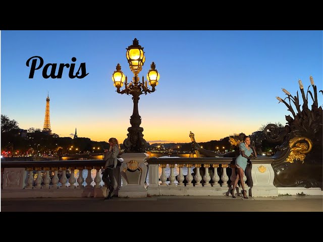 [4K]🇫🇷 Paris Sunset Walk: Place Vendôme, Tuileries Garden🍂 & Pont Alexandre III🌉 / Oct. 2023