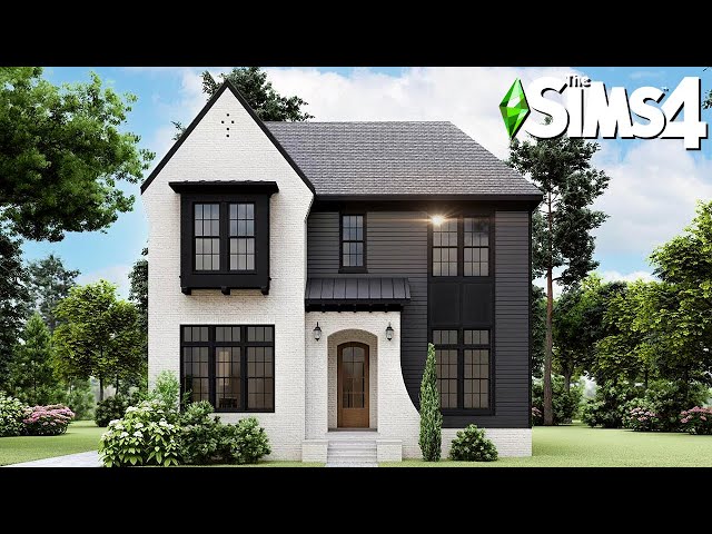 BASE GAME FAMILY MODERN TRANSITIONAL HOME: Curb Appeal Recreation ~ Sims 4 Speed Build (No CC)