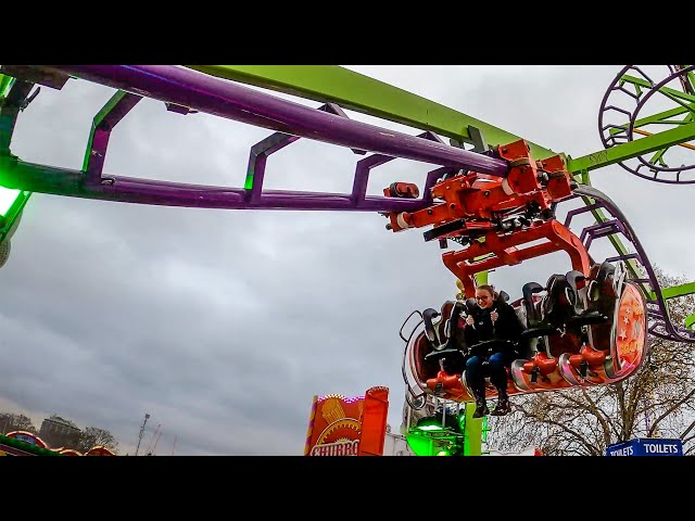 WEIRD Suspended Roller Coaster! 4K POV Euro Coaster Traveling Fair Inverted Wild Mouse!