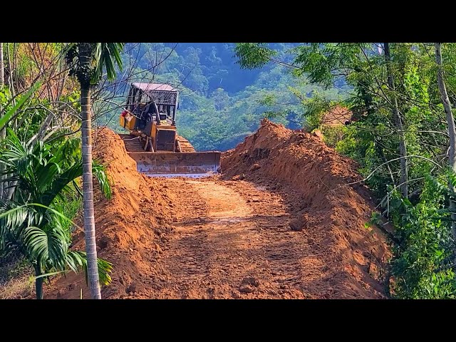 Perfectly Strong Dozer Leveling Ground For Plantation Road Construction On The Mountain