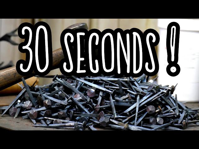 The 30 second nail - How to forge rose head clinch nails - Full tool making  tutorial