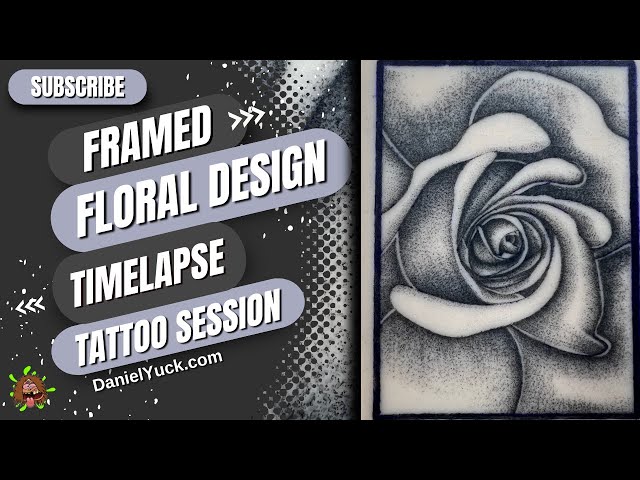 Framed Floral Timelapse Tattoo