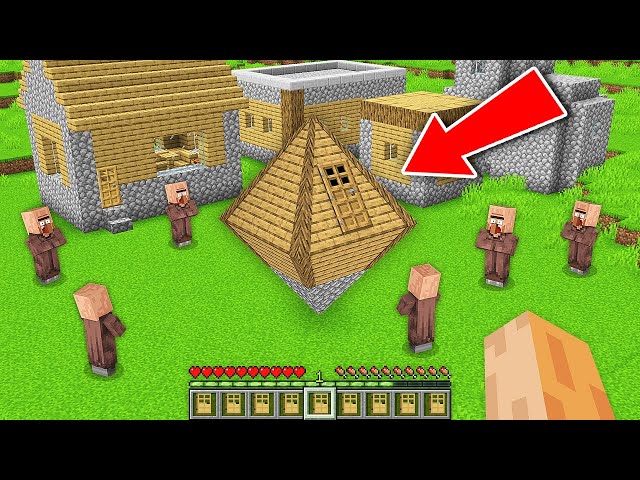 Who Build this SECRET RHOMB HOUSE in My Minecraft Village ??? New Triangle Base in Minecraft !!!