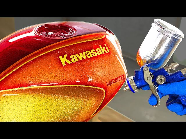 Painting method Motorcycle repaint / How to paint Metal flake and Candy color