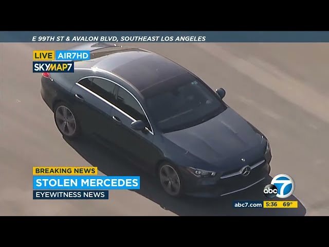 Chase: Driver in reported stolen Mercedes speeds on South LA surface streets