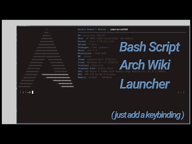 Linux bash script to launch the archwiki, with or without internet connection