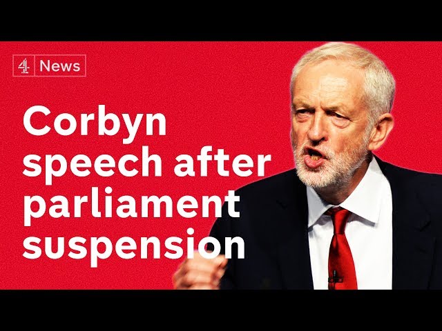 Jeremy Corbyn gives speech on no-deal Brexit amid parliament suspension
