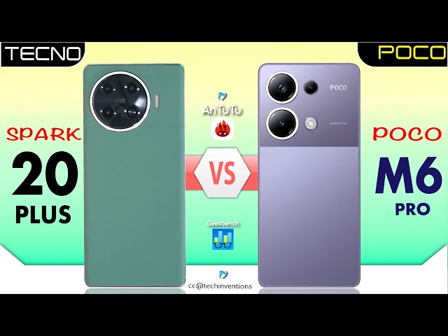 Tecno Spark 20 Pro Plus vs POCO M6 PRO 4G | #m6pro4gvs20+ #antutu #geekbench #m6pro #spark20plus