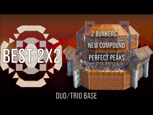 Best 2x2 Duo/Trio Base with 2 Bunkers , New compound & Insane Peaks in RUST
