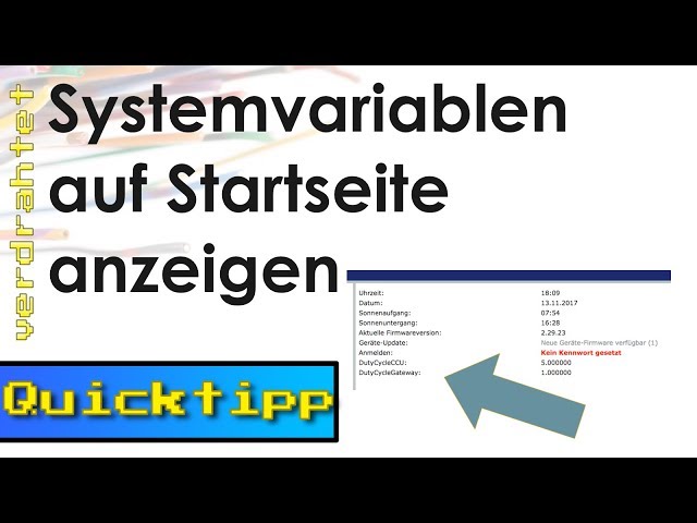 Quicktipp - Systemvariable auf Startseite anzeigen