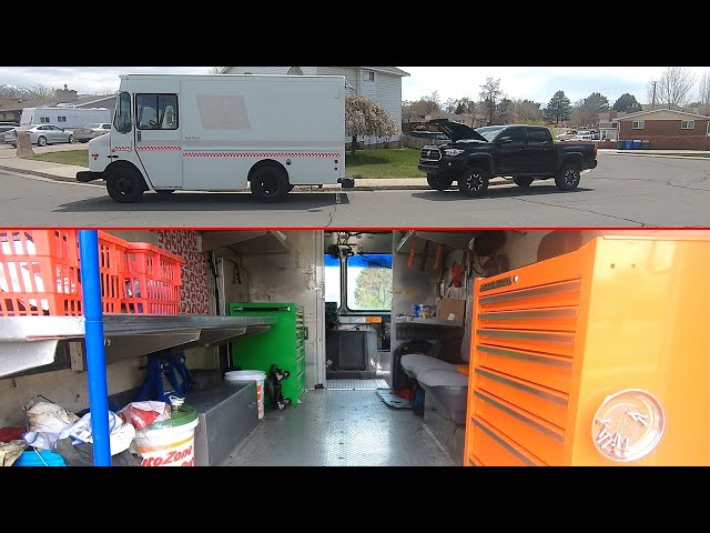 Quick tour of mobile mechanic shop UPS truck. Roadside rescue.